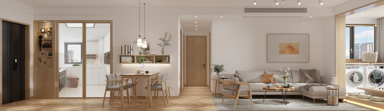 长岛花苑 110㎡三居室北欧原木风